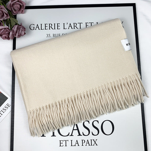 Pashmina Wool Shawl With Fringe