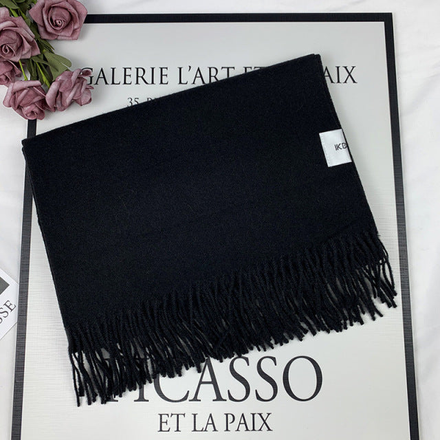 Pashmina Wool Shawl With Fringe