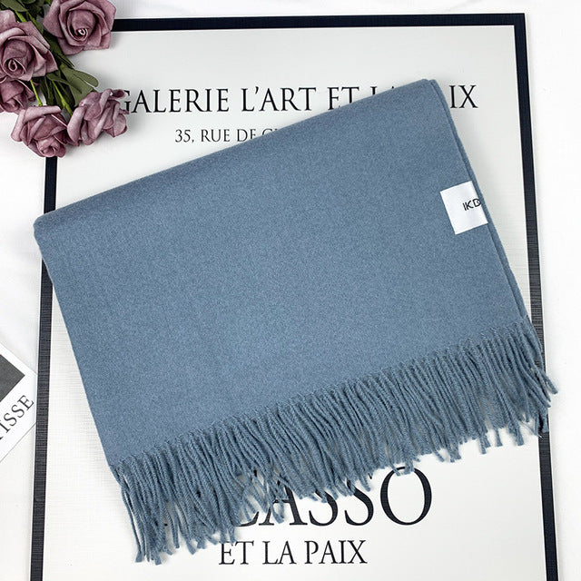 Pashmina Wool Shawl With Fringe