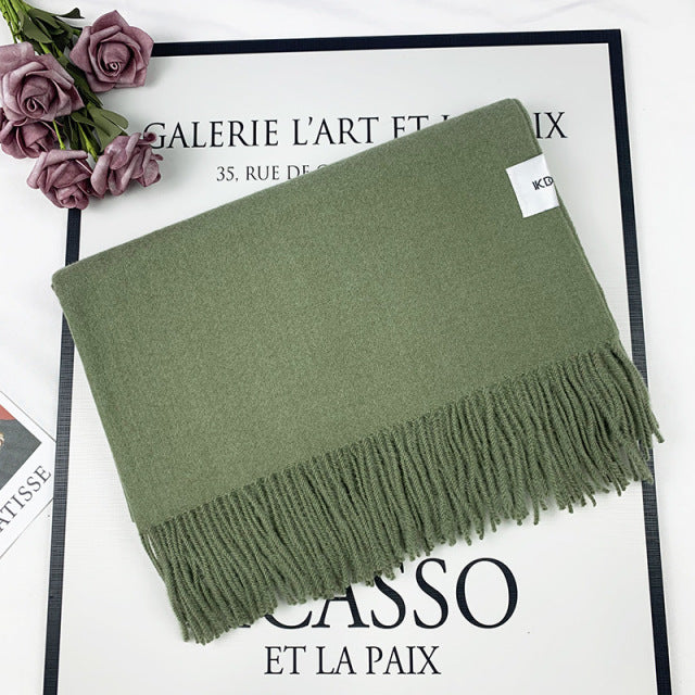 Pashmina Wool Shawl With Fringe