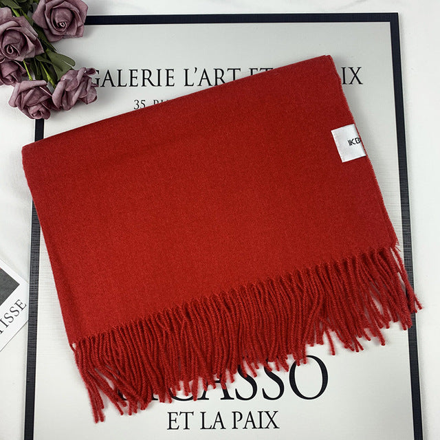 Pashmina Wool Shawl With Fringe