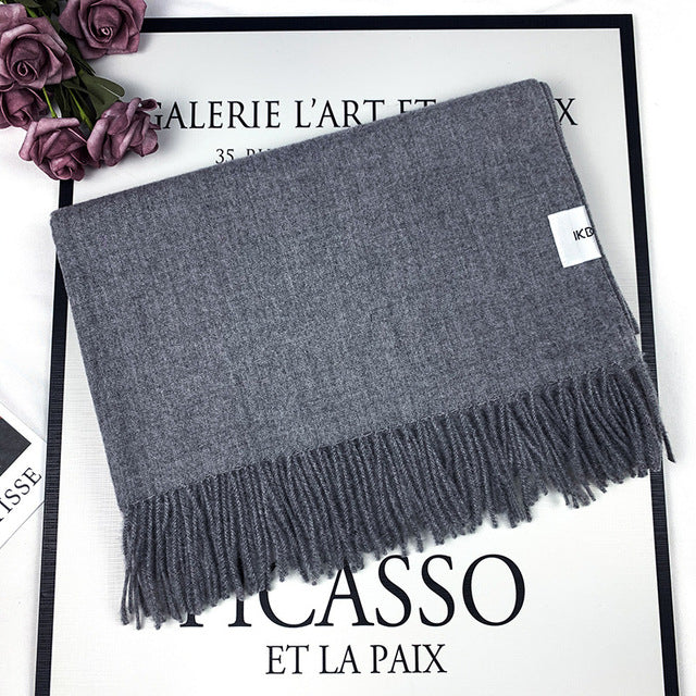 Pashmina Wool Shawl With Fringe