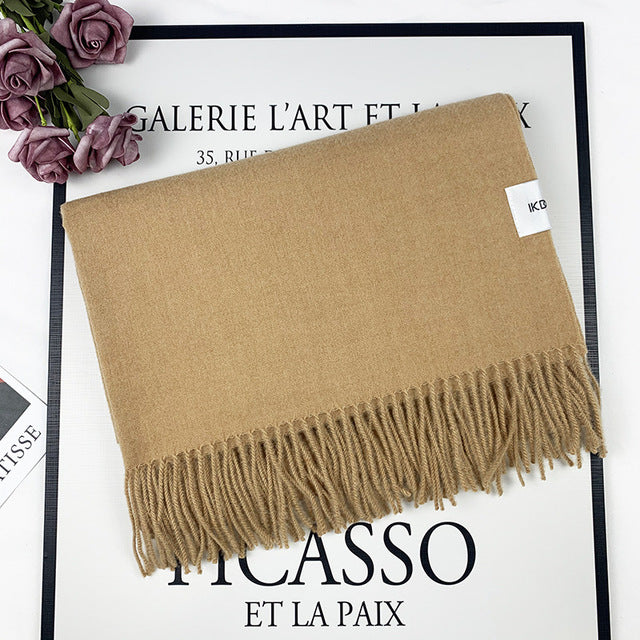 Pashmina Wool Shawl With Fringe