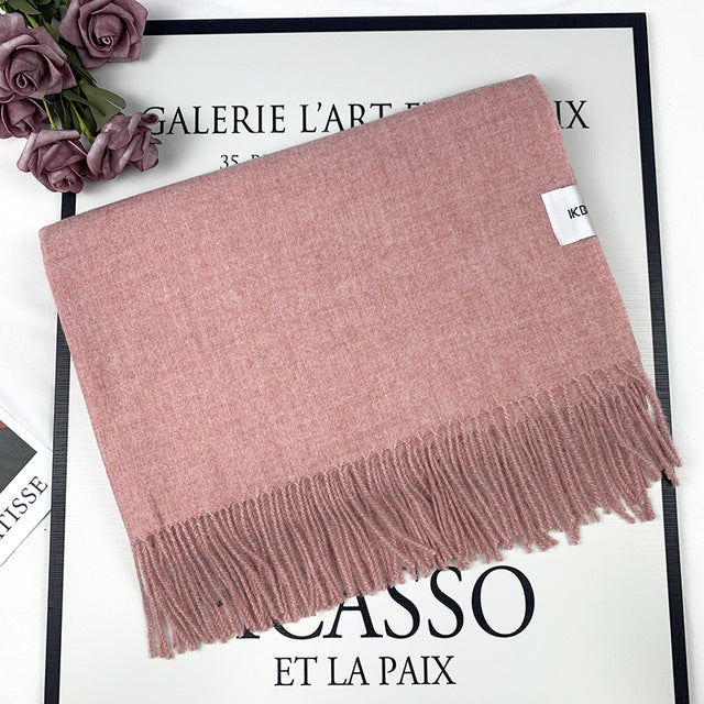 Pashmina Wool Shawl With Fringe