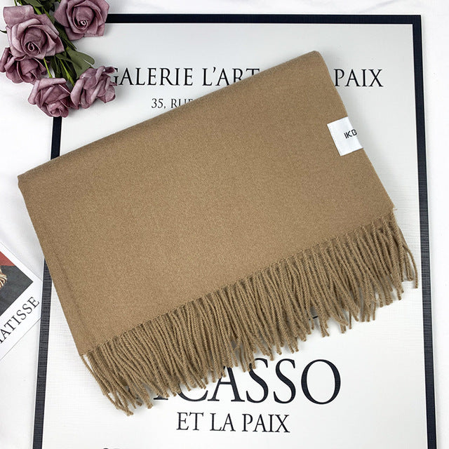 Pashmina Wool Shawl With Fringe