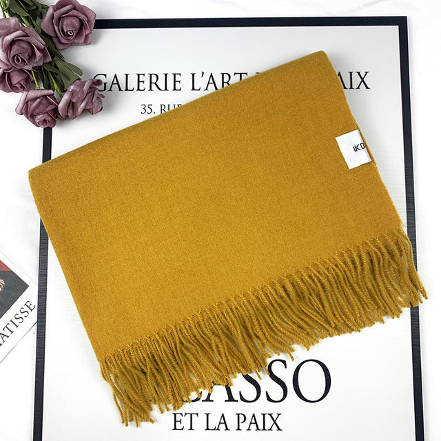 Pashmina Wool Shawl With Fringe