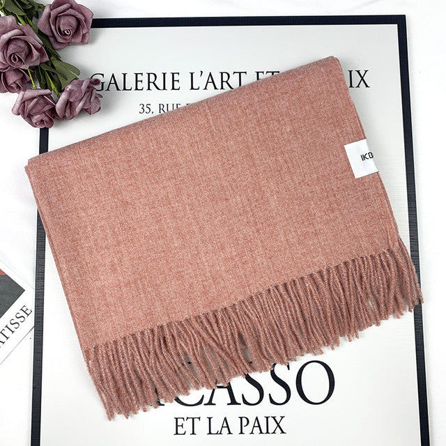 Pashmina Wool Shawl With Fringe