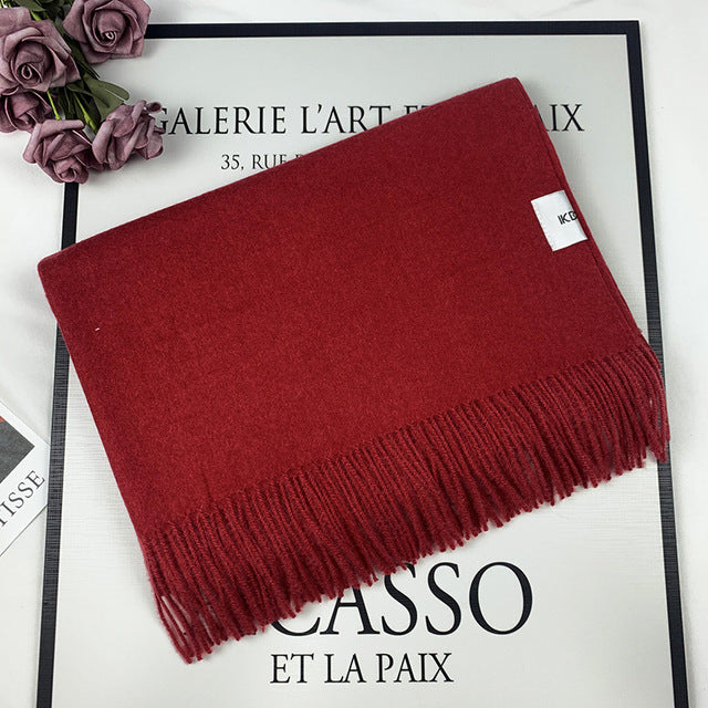 Pashmina Wool Shawl With Fringe