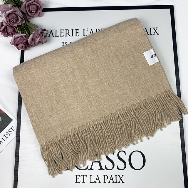 Pashmina Wool Shawl With Fringe