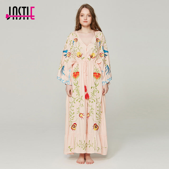 Jastie Embroidered Women Maxi Dress