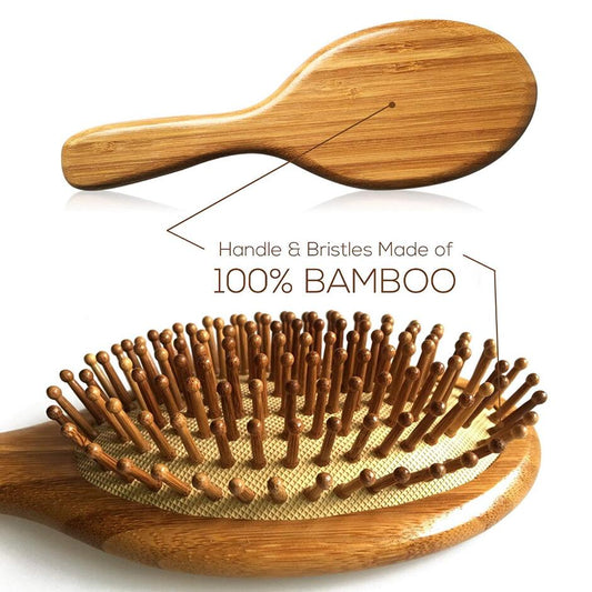 Wood Professional Healthy Paddle Cushion Massage Hairbrush