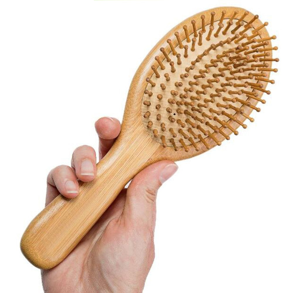 Wood Professional Healthy Paddle Cushion Massage Hairbrush