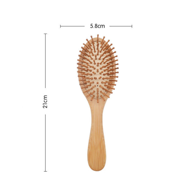 Wood Professional Healthy Paddle Cushion Massage Hairbrush