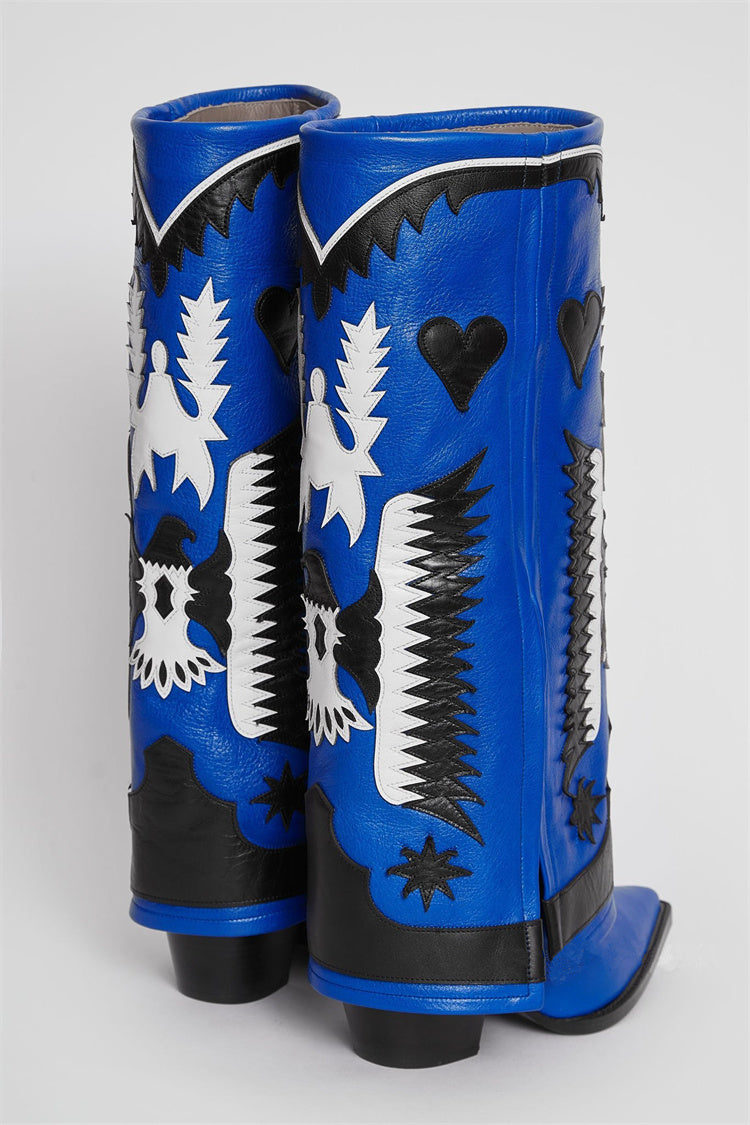 Totem Embroidery Cowboy Boots