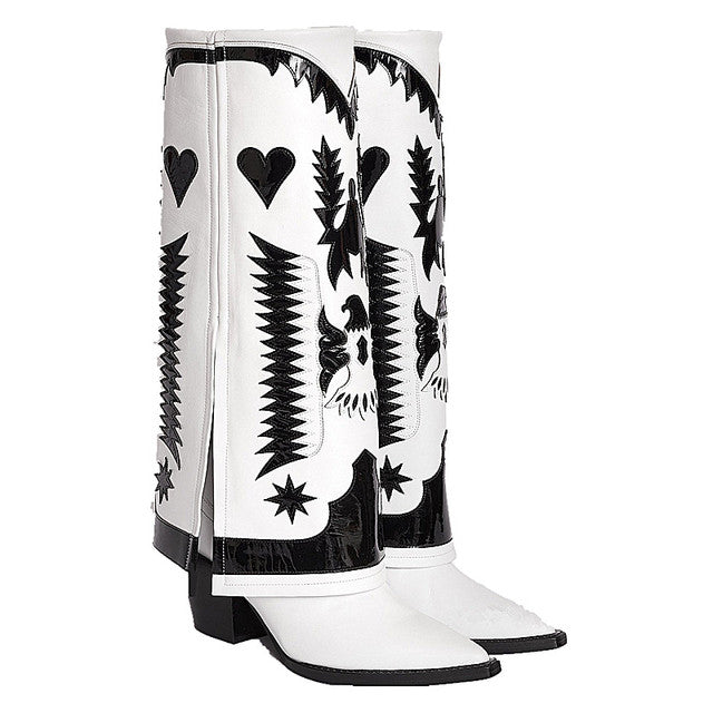 Totem Embroidery Cowboy Boots