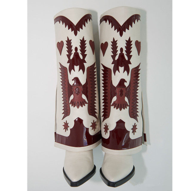 Totem Embroidery Cowboy Boots