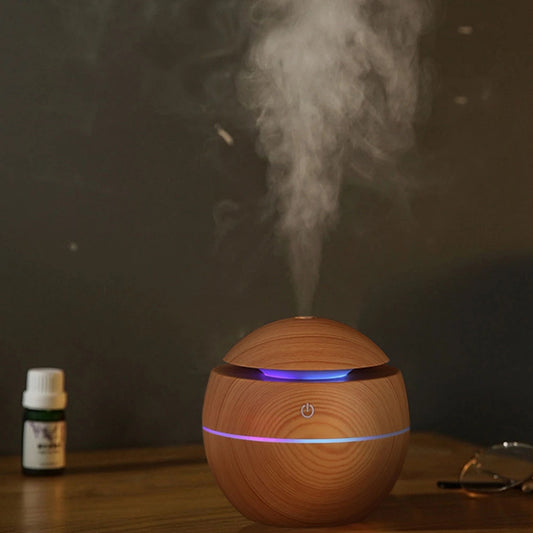 Aromatherapy Humidifier Air Aroma Diffuser Wood Ultrasonic 130ML