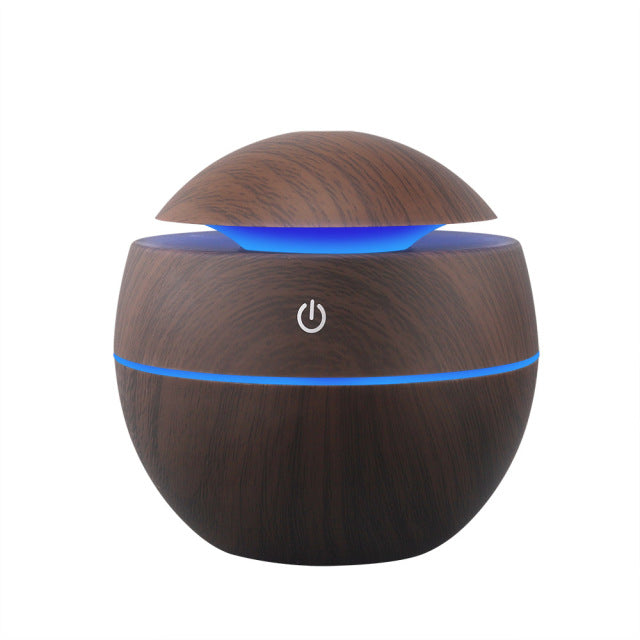 Aromatherapy Humidifier Air Aroma Diffuser Wood Ultrasonic 130ML