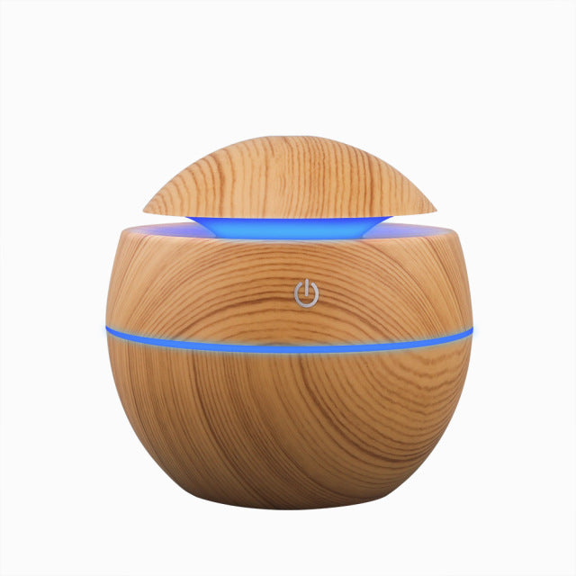 Aromatherapy Humidifier Air Aroma Diffuser Wood Ultrasonic 130ML