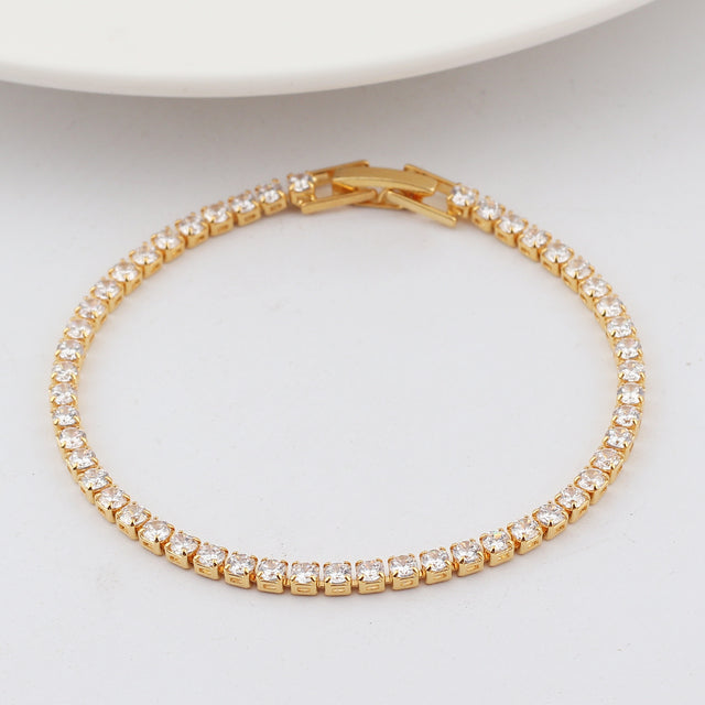 Romantic Crystal 14k Gold Chains Choker Necklaces and Bracelet