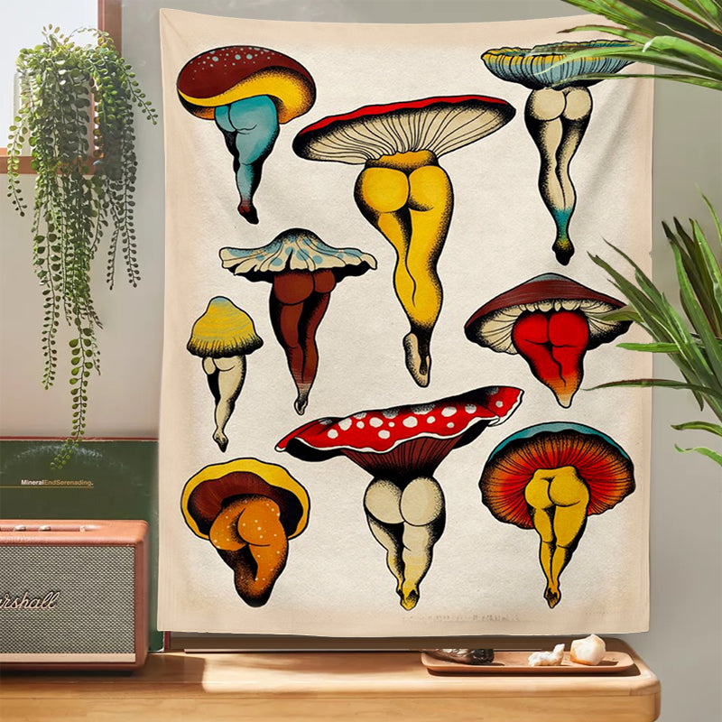 Botanical Mushroom Women Tapestry Wall Hang