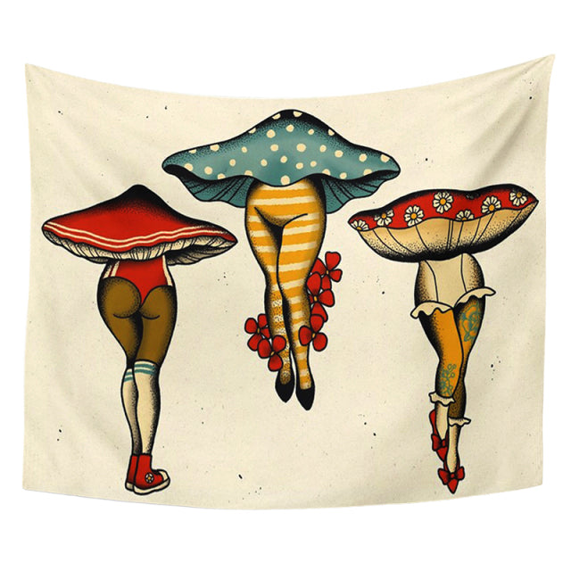 Botanical Mushroom Women Tapestry Wall Hang