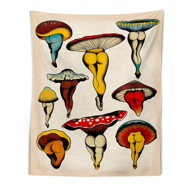 Botanical Mushroom Women Tapestry Wall Hang