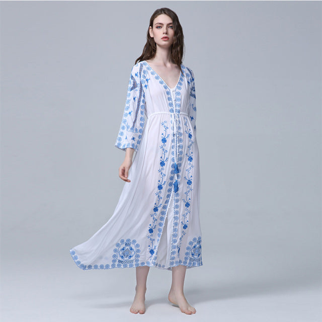 Jastie Embroidered Women Maxi Dress