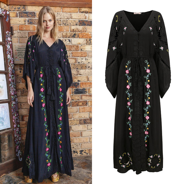 Jastie Embroidered Women Maxi Dress