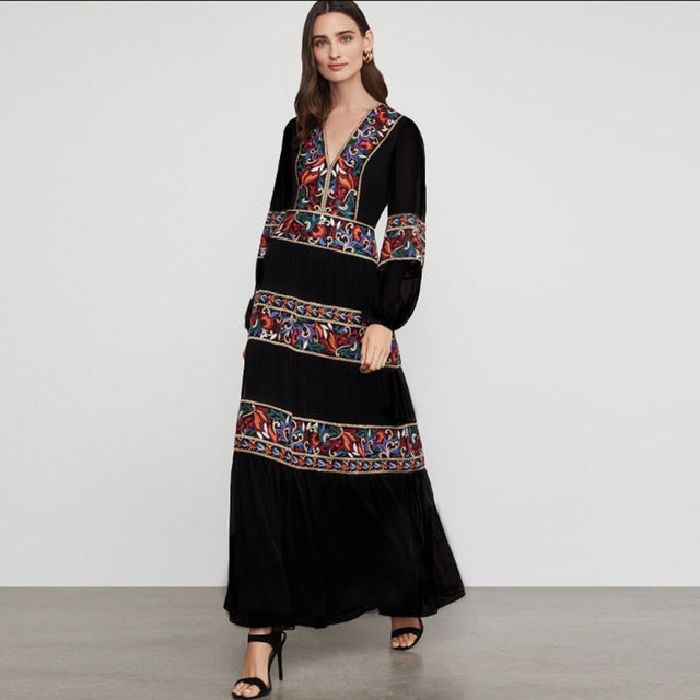 Jastie Embroidered Women Maxi Dress