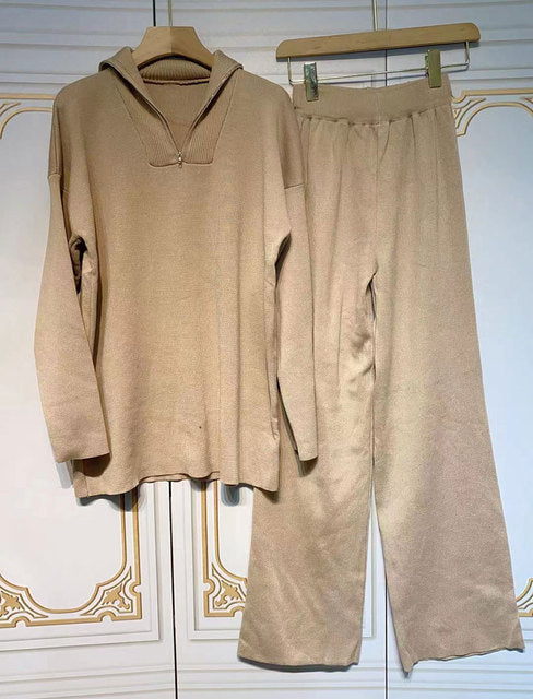 UpAvonu Loose Knit Sweater Two-piece Set