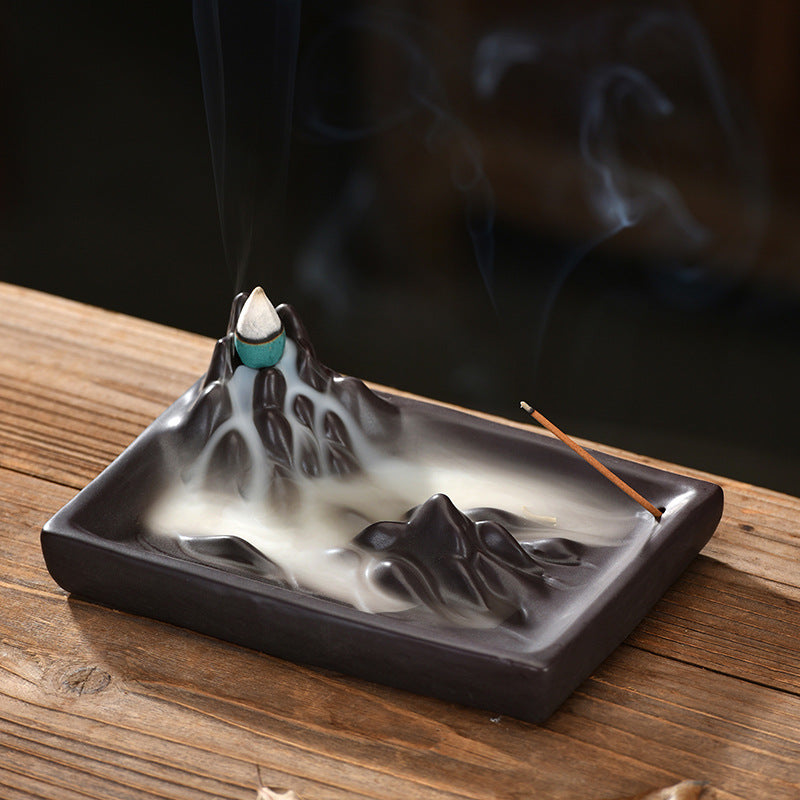 Mountain Backflow Incense Burner Desk Zen