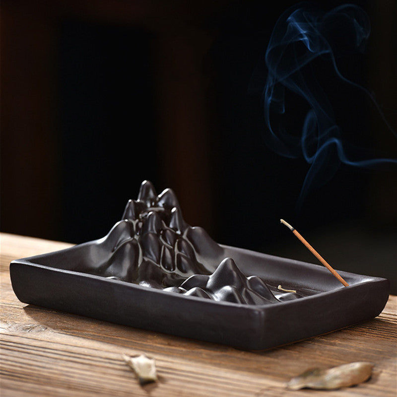 Mountain Backflow Incense Burner Desk Zen