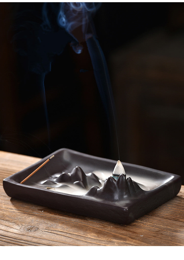 Mountain Backflow Incense Burner Desk Zen