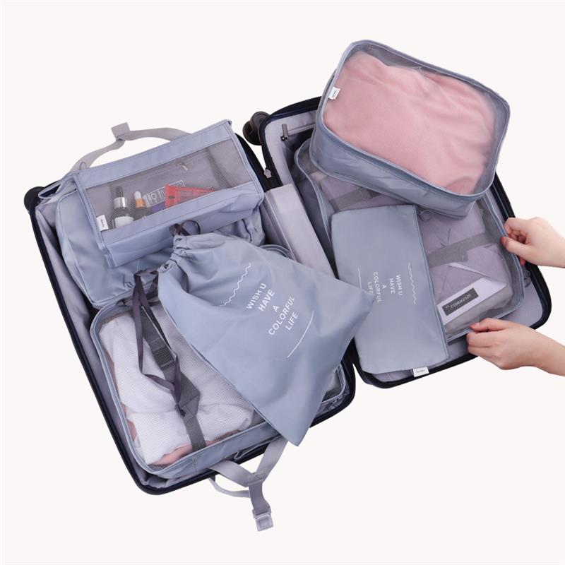 Tidy Traveler Colorful Life 8pcs Suitcase Organizer Storage Bag Set