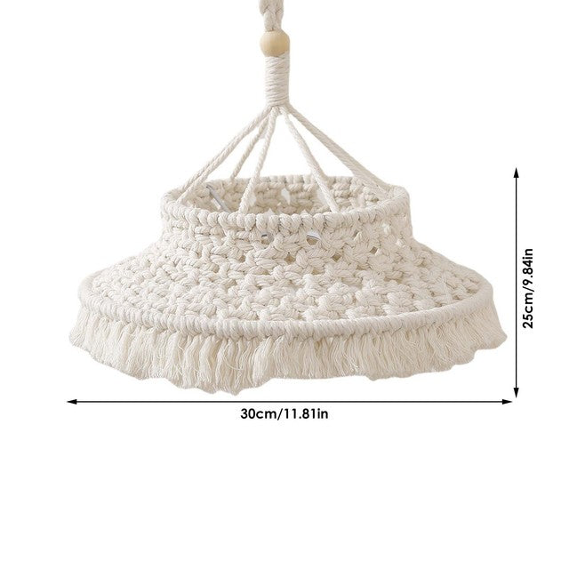 Whimsy Hand-Knit Cream Macrame Lampshades