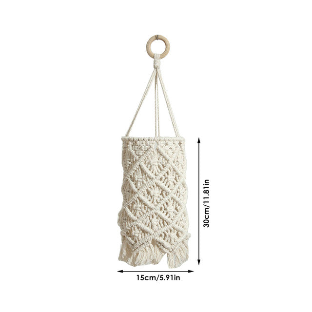 Whimsy Hand-Knit Cream Macrame Lampshades