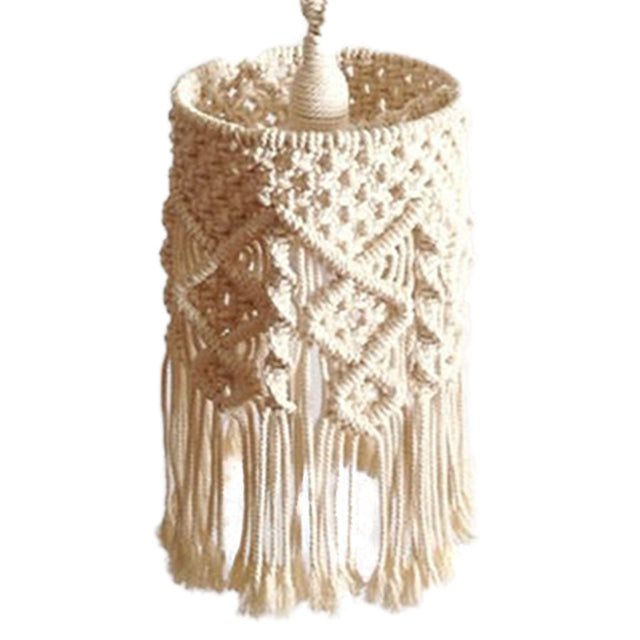 Whimsy Hand-Knit Cream Macrame Lampshades