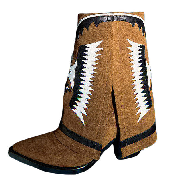 Totem Embroidery Cowboy Boots