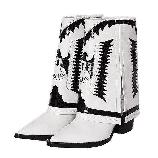 Totem Embroidery Cowboy Boots