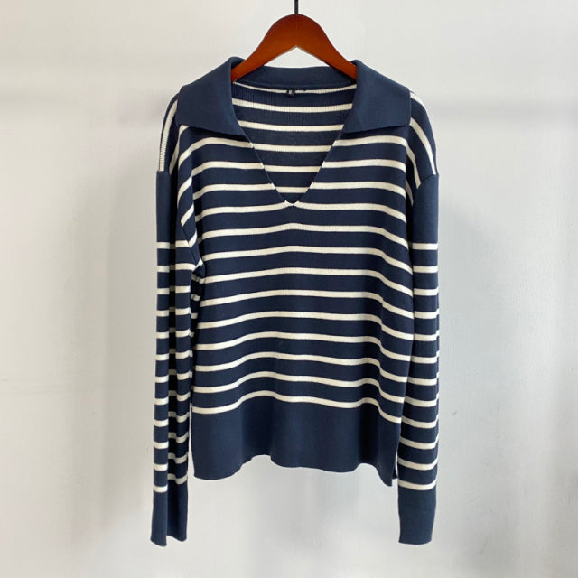 Harbor Lights V-Neck Knit Pullover