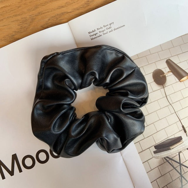 Denmark Fashion Vegan Leather Scrunchie