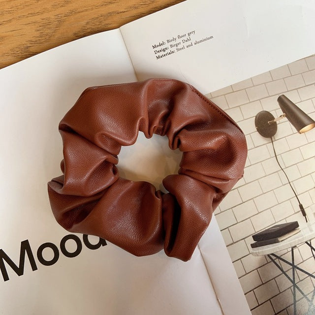 Denmark Fashion Vegan Leather Scrunchie