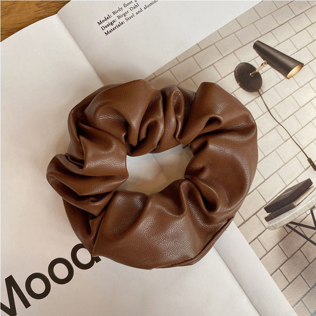 Denmark Fashion Vegan Leather Scrunchie