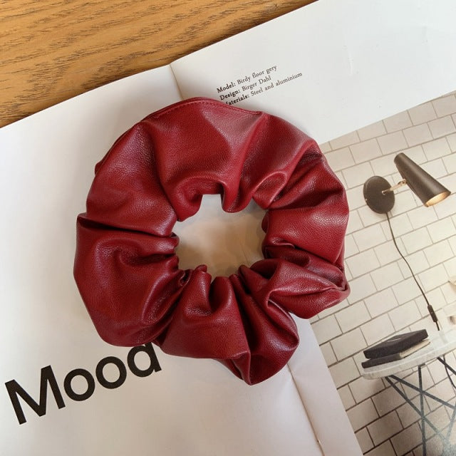 Denmark Fashion Vegan Leather Scrunchie