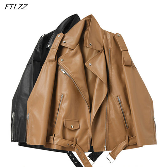 Boxy Moto Vegan Faux Leather Jackets