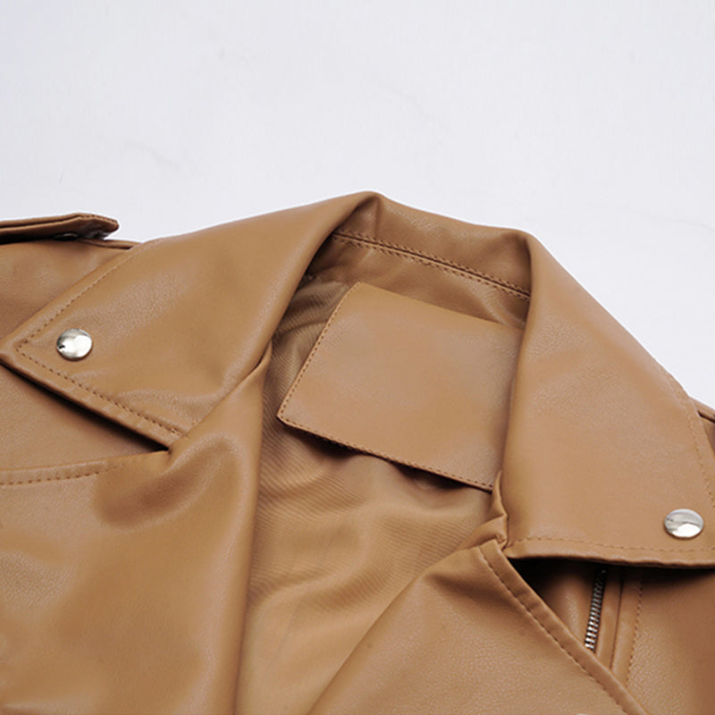 Boxy Moto Vegan Faux Leather Jackets