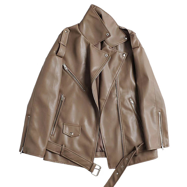 Boxy Moto Vegan Faux Leather Jackets