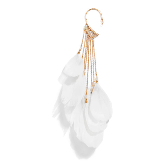 MAGNA Long Feather Tassel Ear Cuff Jewelry