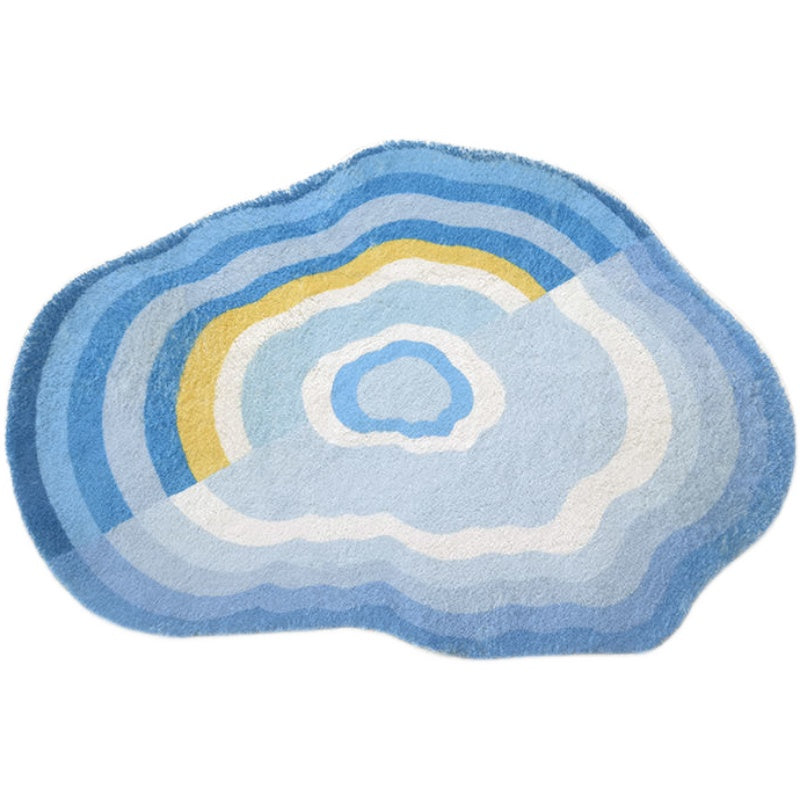 Nordic Abstract Geode Cloud Monocrome Rug